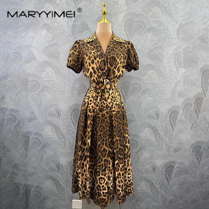 Fly Line - MARYYIMEI Modischer Damenanzug mit Leopardenmuster, Revers