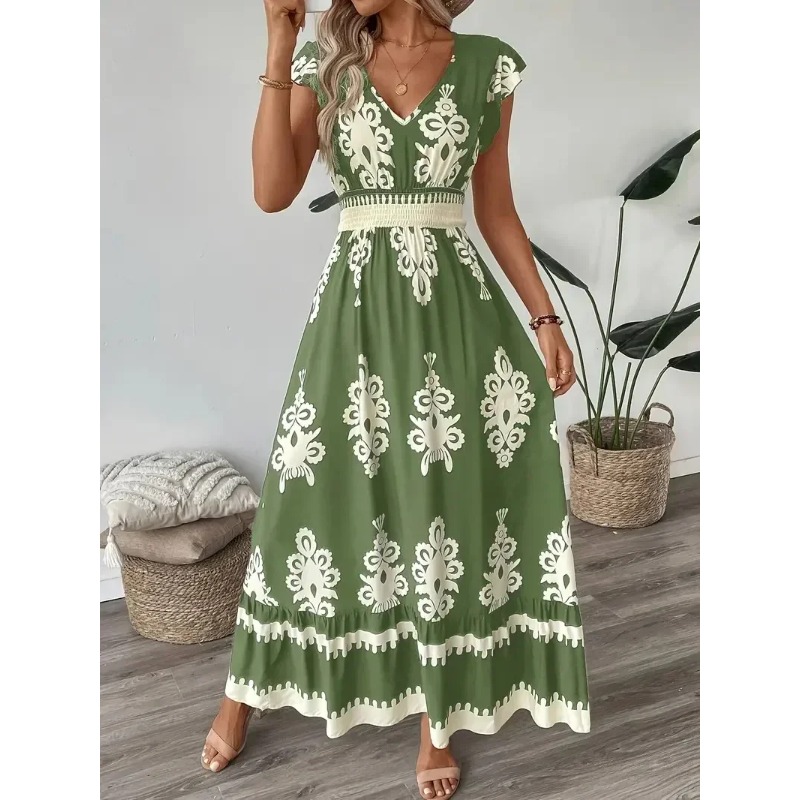 Tippet Line - Plus Size Neues Damenmode-Kleid mit Blumendruck,